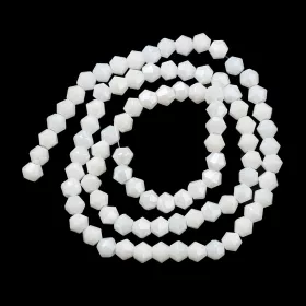 Skleněné sluníčko 4x4 mm, 89 ks, křídově bílé s lustrovým pokovem
