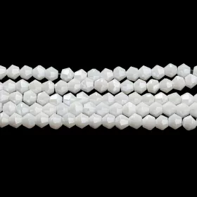 Skleněné sluníčko 4x4 mm, 89 ks, křídově bílé s lustrovým pokovem
