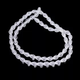 Skleněný drop 11x8 mm, 58 ks, čirý s lustrovým pokovem