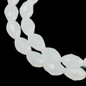 Skleněný drop 11x8 mm, 60 ks, opálová