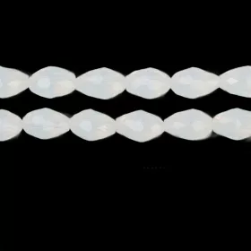 Skleněný drop 11x8 mm, 60 ks, opálová