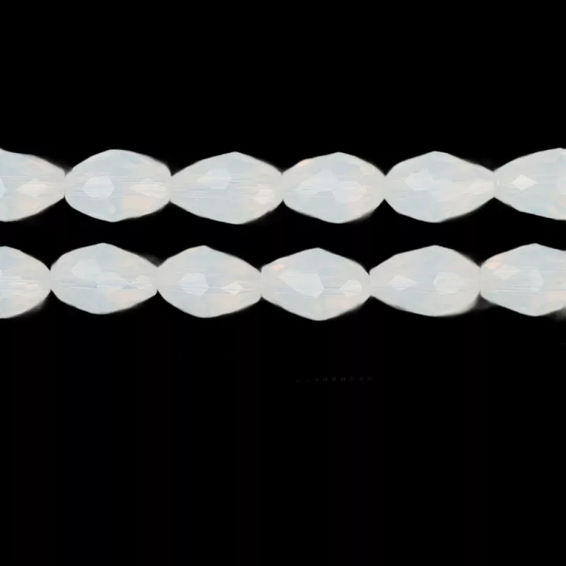 Skleněný drop 11x8 mm, 60 ks, opálová