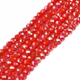 Slavík 3x2 mm, 140 ks, plnobarevná červená s AB pokovem