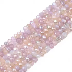 Slavík 3x2 mm, 160 ks, mix růžové s AB pokovem