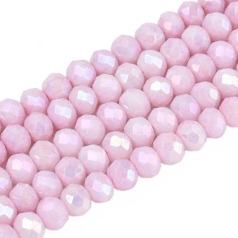 Slavík 4,5x3,5 mm, 106 ks, plnobarevná růžová s AB pokovem