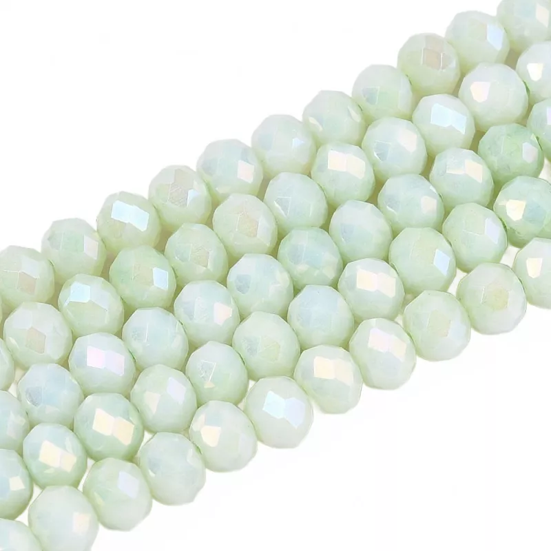 Slavík 4,5x3,5 mm, 106 ks, plnobarevná světlá mátová s AB pokovem