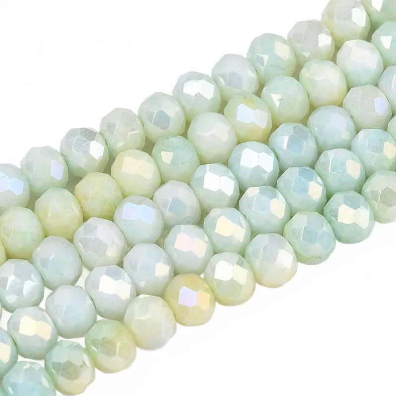 Slavík 4,5x3,5 mm, 106 ks, plnobarevná žlutozelená s AB pokovem