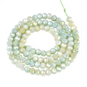 Slavík 4,5x3,5 mm, 106 ks, plnobarevná žlutozelená s AB pokovem