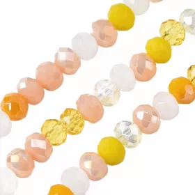 Slavík 4x3 mm, 130 ks, mix oranžová a žlutá s AB pokovem