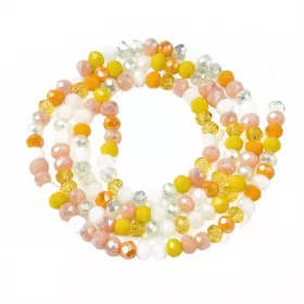 Slavík 4x3 mm, 130 ks, mix oranžová a žlutá s AB pokovem
