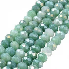 Slavík 8x6 mm, 64 ks, plnobarevný mix zelená s AB pokovem