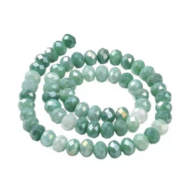 Slavík 8x6 mm, 64 ks, plnobarevný mix zelená s AB pokovem