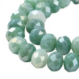 Slavík 8x6 mm, 64 ks, plnobarevný mix zelená s AB pokovem