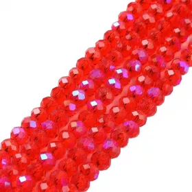 Slavík 8x6 mm, 65 ks, červená s AB pokovem