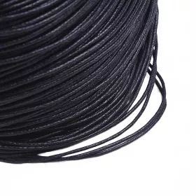 Šňůrka voskovaná bavlněná 1 mm, 1 metr, černá