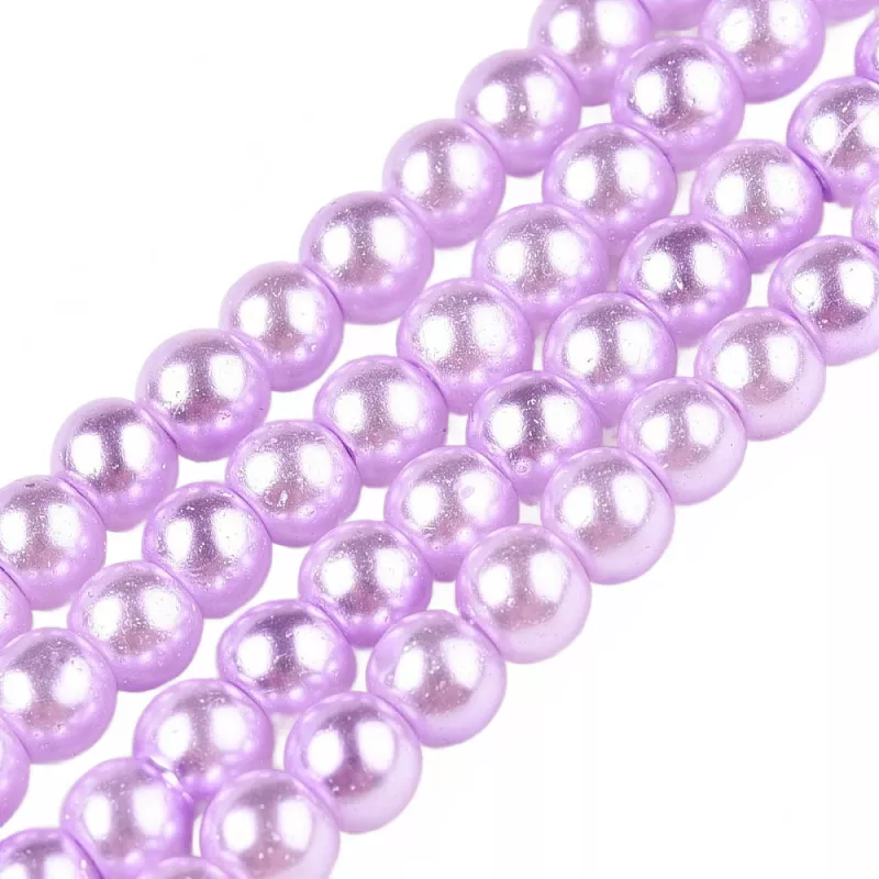Voskované perle 4 mm, 200 ks, lila
