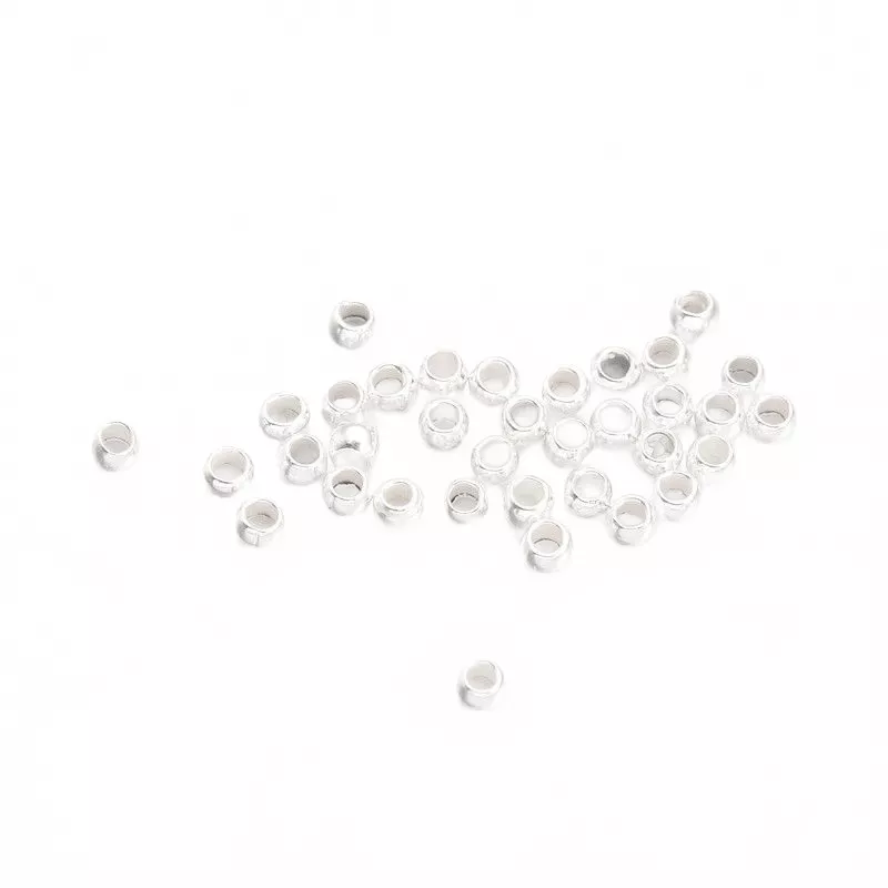 Zamačkávací rokajl kuličky 1,5 mm, 100 ks, stříbrná barva