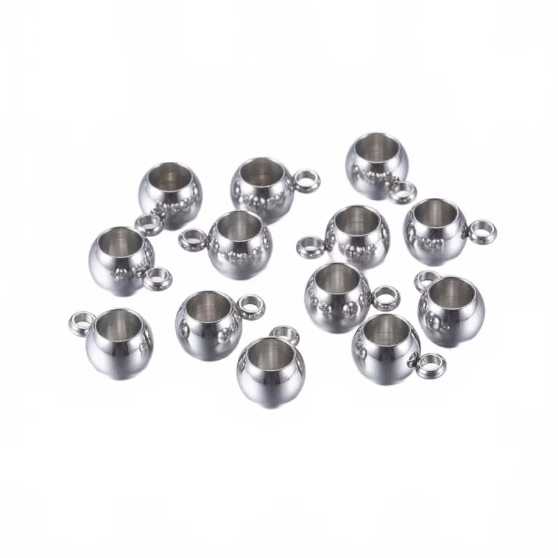 Přívěsek s očkem 9x6x5 mm z chirurgické oceli 304, vnitřní průměr 4 mm