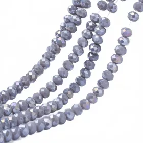 Slavík 3x2 mm, 148 ks, plnobarevná šedá s AB pokovem