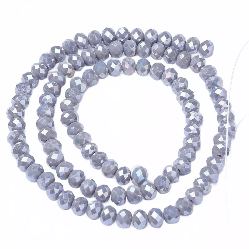 Slavík 3x2 mm, 148 ks, plnobarevná šedá s AB pokovem