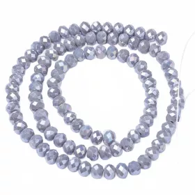 Slavík 8x6 mm, 65 ks, plnobarevná šedá s AB pokovem