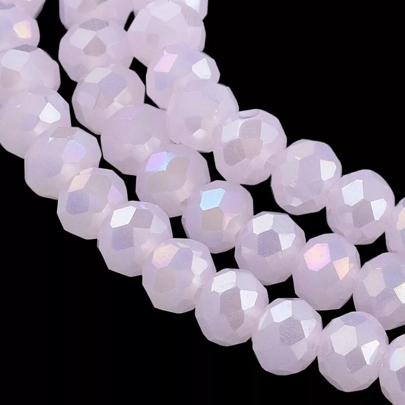 Slavík 3,8x3 mm, 112 ks, mléčná růžová s AB pokovem