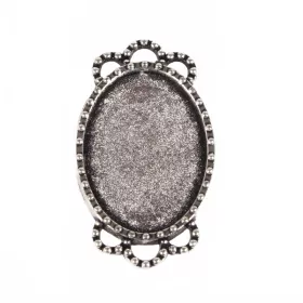 Přívěsek 25x15 mm s lůžkem 18x13 mm, starostříbro