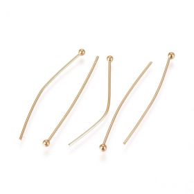 Ketlovací nýt s kuličkou 35x0,6 mm, chirurgická ocel, 20 ks, zlatá barva