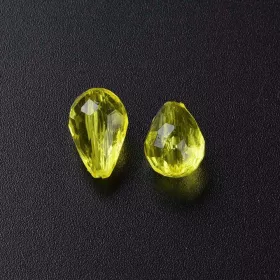 Akrylový drop 12x8 mm, 20 ks, žlutý
