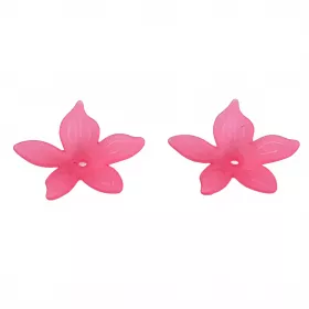 Akrylový květ 27x26 mm, 20 ks, cerise