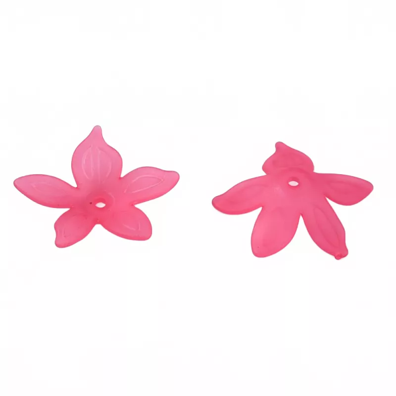 Akrylový květ 27x26 mm, 20 ks, cerise