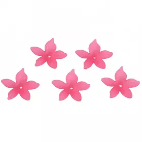 Akrylový květ 27x26 mm, 20 ks, cerise