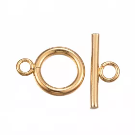 Americké zapínání z chirurgické oceli 304, 16,5x12x2 mm, zlaceno 18 kt zlatem