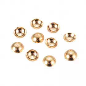 Kaplík z chirurgické oceli 6x2 mm, 20 ks, zlaceno 18 kt zlatem