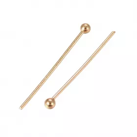 Ketlovací nýt s kuličkou 20x0,6 mm, chirurgická ocel, 20 ks, zlatá barva