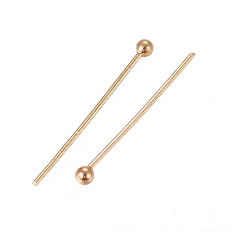 Ketlovací nýt s kuličkou 20x0,6 mm, chirurgická ocel, 20 ks, zlatá barva