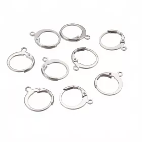 Náušnicový háček uzavřený z chirurgické oceli 14,5x12 mm, 20 ks