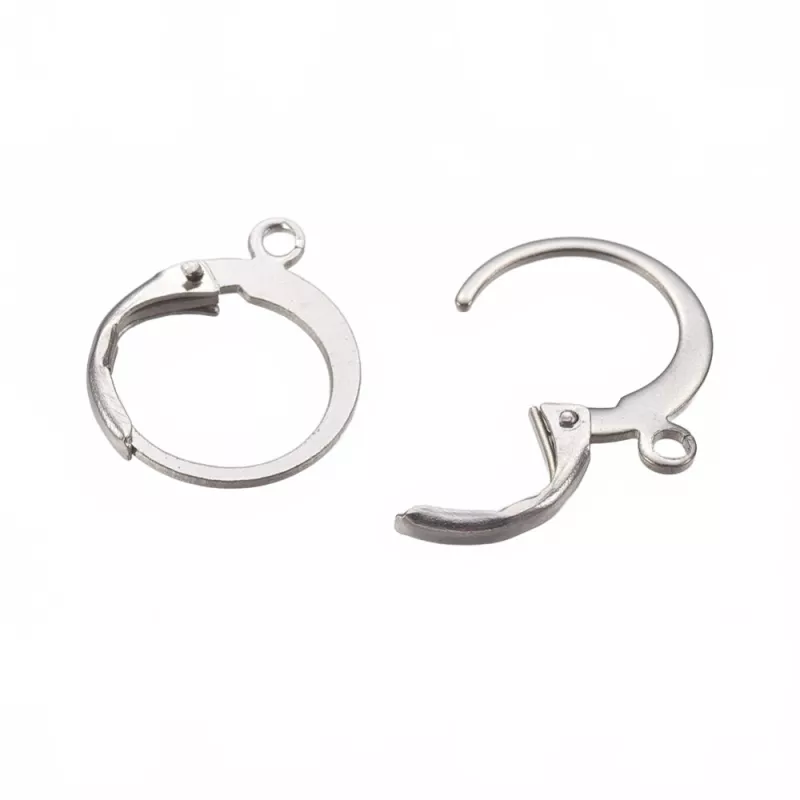 Náušnicový háček uzavřený z chirurgické oceli 14,5x12 mm, 20 ks