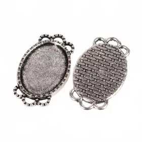 Přívěsek 25x15 mm s lůžkem 18x13 mm, 10 ks, starostříbro