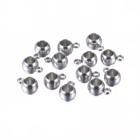 Přívěsek s očkem 9x6x5 mm z chirurgické oceli 304, vnitřní průměr 4 mm, 10 ks