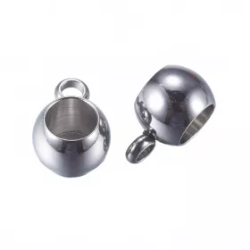 Přívěsek s očkem 9x6x5 mm z chirurgické oceli 304, vnitřní průměr 4 mm, 10 ks