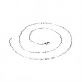 Řetízek s karabinkou z chirurgické oceli 45 cm / 1,2 mm, platinový