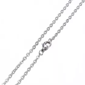 Řetízek s karabinkou z chirurgické oceli 45 cm / 1,2 mm, platinový