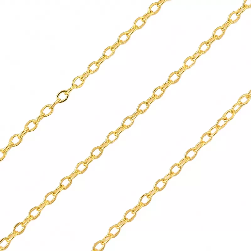 Řetízek z chirurgické oceli, ploché oválné očko 1,8x1,5x0,5 mm, 1 metr, vakuově ...