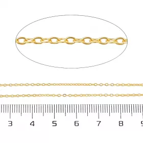 Řetízek z chirurgické oceli, ploché oválné očko 1,8x1,5x0,5 mm, 1 metr, vakuově ...