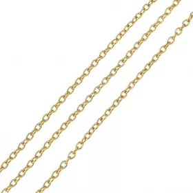 Řetízek z chirurgické oceli, oválné očko 2x1,5x0,4 mm, 1 metr, zlatá barva