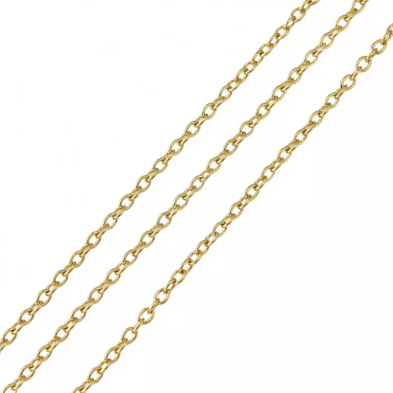 Řetízek z chirurgické oceli, oválné očko 2x1,5x0,4 mm, 1 metr, zlatá barva