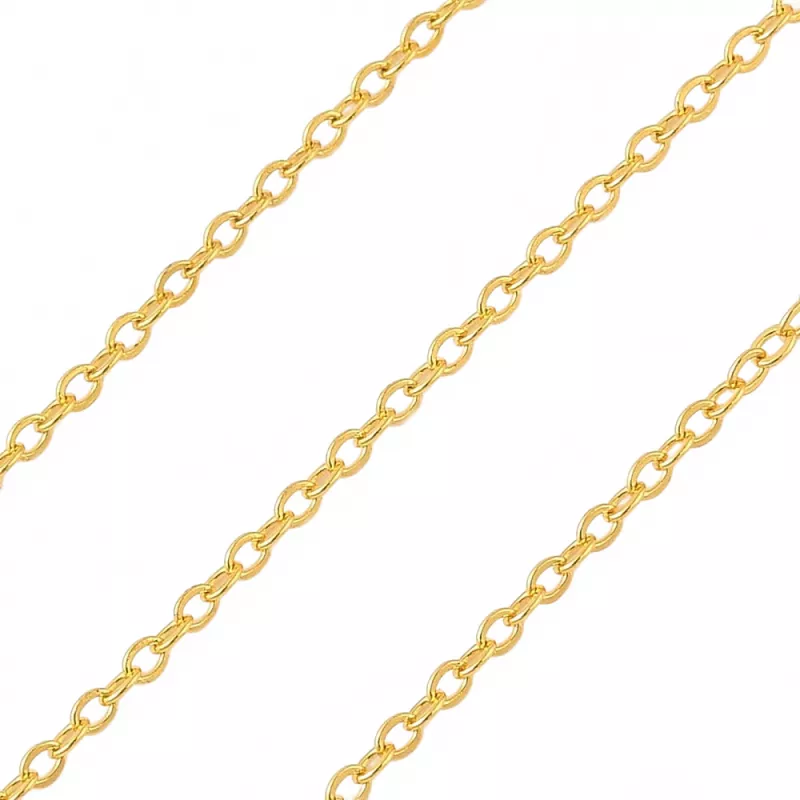 Řetízek z chirurgické oceli, ploché oválné očko 2x1,6x0,35 mm, 1 metr, vakuově ...