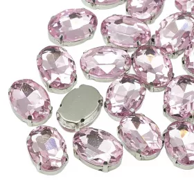 Šatonová růže v kotlíku, 10x8x5 mm, 5 ks, růžová/platinová