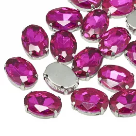 Šatonová růže v kotlíku, 10x8x5 mm, 5 ks, tmavě růžová/platinová